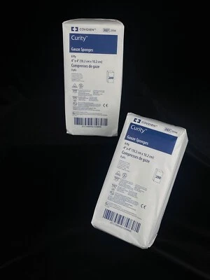 Esponjas de gaze Covidien 2556 Curity 8 dobras 4x4.  10 pacotes de 200 cada. - Imagem 1 de 4