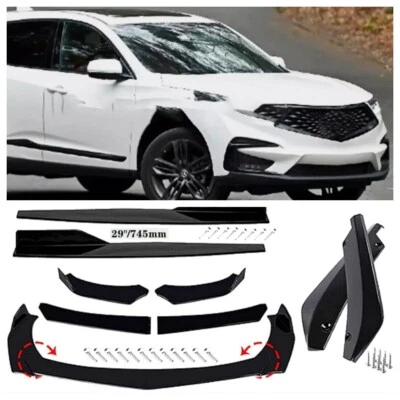 Front Bumper Lip Spoiler Side Skirts Rear Lip Black For Acura RDX 2010-2023 US Foto 1 de 4