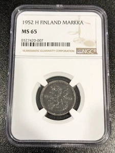 1952 H MS65 Finland Iron Markka NGC KM 30b TOP POP! - Picture 1 of 4