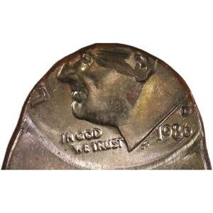 1986 D 10c Roosevelt Dime Struck 75% Off-Center & cracked - Picture 1 of 11