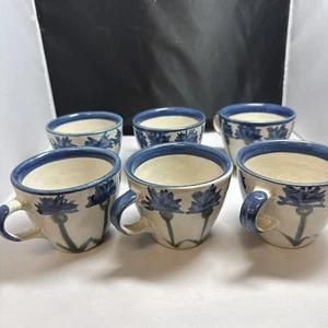 LOUISVILLE STONEWARE Company POTTERY Kentucky COFFEE CUPS Set of 6 - Picture 1 of 10