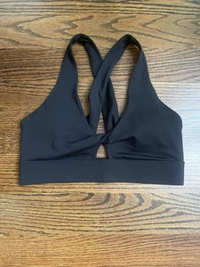 Fabletics women’s sports bra twist front Sz.S black NWOT - Picture 1 of 4