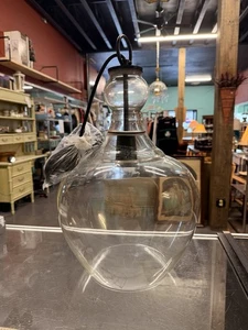 New Pottery Barn Flynn  Glass Pendant Black/Bronze 17" Lge Read - Picture 1 of 10