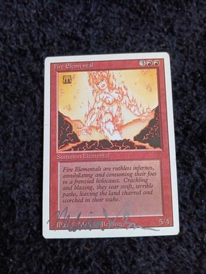 MTG Fire Elemental Revised 3rd edition LP Signed by Melissa Benson - Image 1 of 2