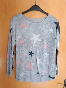 Damen Pullover, Gr.S, Grau/ Sterne, Neuwertig - Bild 1 von 3