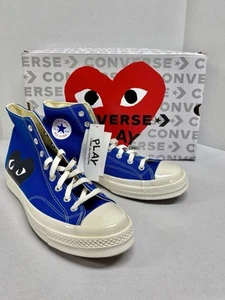 Neu mit Etikett Converse Comme de Garcons Play Chuck Taylor Hi blau Quarz, Größe 12 - Bild 1 von 11