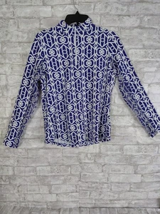 Suéter IBKUL 1/4 Cremallera Mujer Medio Azul Blanco Pickleball Tenis Golf Aire Libre - Imagen 1 de 7