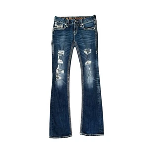 Rock Revival Jovie Womens Jeans Bootcut 26 X 31.5 Distressed - Picture 1 of 9