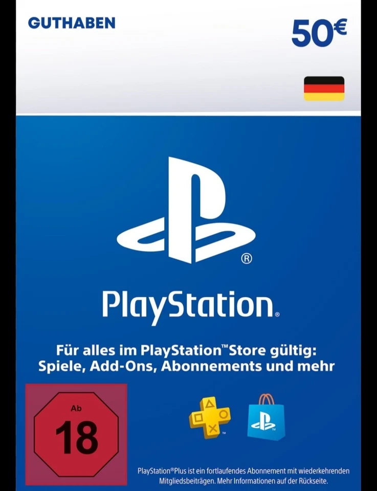 Playstation Network Card PSN 50 Euro Guthaben Code Deutschland Chatnachricht - Bild 1 von 1