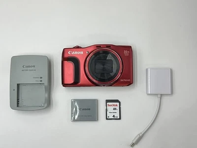 Canon PowerShot SX710 Red-30x Zoom, 1080p Full HD Video, Functional, English - Image 1 of 4