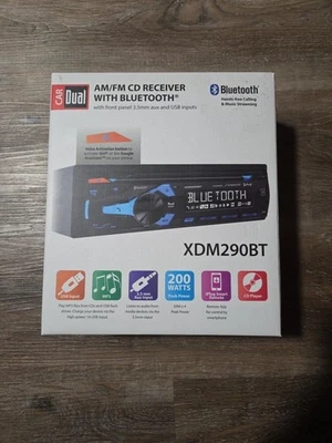 Dual XDM290BT 1-DIN In-Dash CD/MP3/USB/AUX Input/Bluetooth Car Stereo Receiver + - Image 1 of 4
