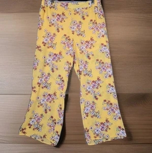 TORRID Pants Women's 1 (1X) Yellow Floral Chiffon Shorts Lining Wide Leg Boho  - Picture 1 of 8