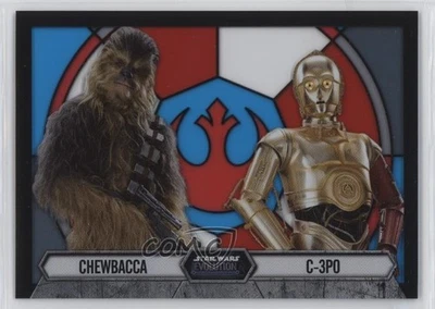 2016 Topps Star Wars Evolution Stained Glass Pairings Chewbacca C-3PO #7 1cc7 - Image 1 of 3