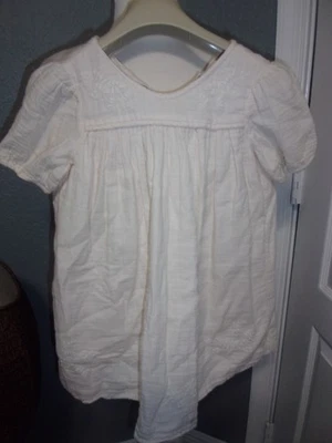 Bonpoint Dress Kids Girls Size 6 Off White Short Sleeve Solid Dress - Image 1 of 2