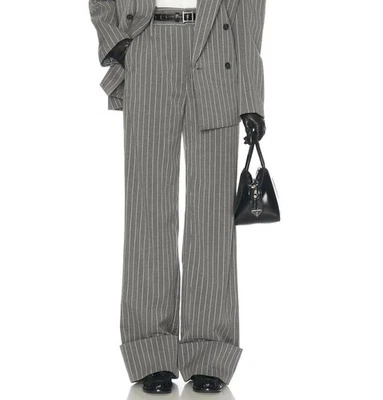 Pantalones Pantalones con puños a rayas gris Helsa discoteca Art Deco años 30 40 glamour años 70 S Foto 1 de 4