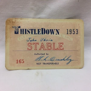 Vintage ThistleDown Raceway Stallpass 1953 - Bild 1 von 6