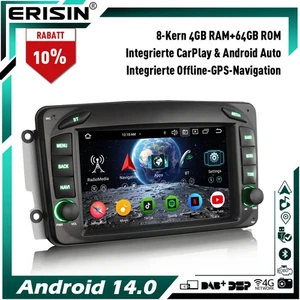 Android 14 64GB Autoradio DAB+IPS Mercedes A/C/G/CLK Klasse W209 W203 Viano Vito - Bild 1 von 21