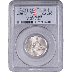 2005-D 25c California State Quarter - Satin Finish ~ PCGS MS68 - Picture 1 of 2
