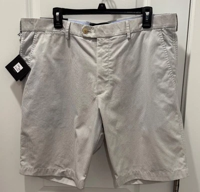 NUEVO CON ETIQUETAS PANTALONES CORTOS CHINOS CAQUI SAKS FIVE AVENUE PARA HOMBRE 100% ALGODÓN PIMA TALLA 36 Foto 1 de 4