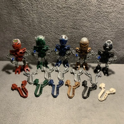 Lego Bionicle Matoran Of Metru Nui, 8607 8608 8609 8610 8611, lanzadores de colores  Foto 1 de 4