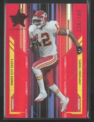 Craphonso Thorpe 2005 Leaf Rookies & Stars Longevity #213 Ruby /199 Chiefs - Image 1 of 2