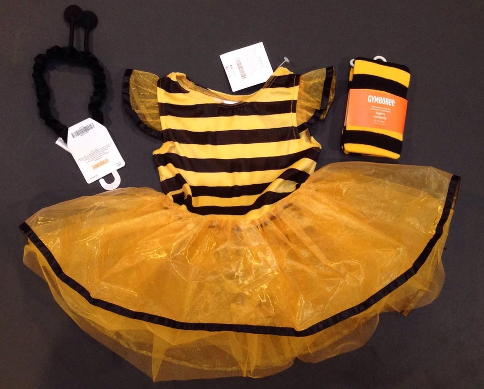 NWT Gymboree 6-12 Months Baby Bumble Bee Tutu Costume Antenna & Stripe Tights - Image 1 of 1