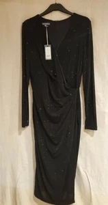 Laura Ashley Black Sparkly Dress Size 12 - Picture 1 of 7