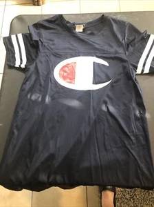 Champion Mesh Tank Jersey Dress Blue/White Ladies Large Bin7 - Picture 1 of 5