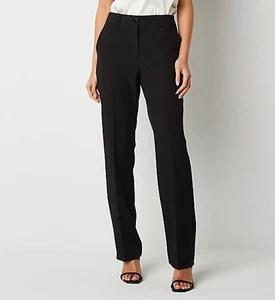 Worthington High Rise Straight Leg Black Flat Front Womens Size 18 Trousers NWT - Picture 1 of 11