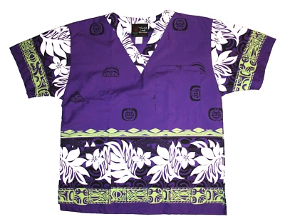 Blusa Médica Honolulu Talla Grande Púrpura Hawaiana Sin Usar Aloha Nurse Hawaii #4 Foto 1 de 4