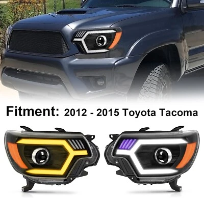 Conjuntos de faros proyectores LED 500 % más brillantes aptos para Toyota Tacoma 2012-2015 Foto 1 de 4