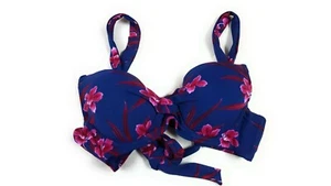 Tommy Bahama Oasis Blossoms Underwire Bra Top, Blue Sapphire, 34B - Picture 1 of 3