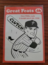 1972 Laughlin Great Feats Orange Border #46 Dave Philley Phillies 