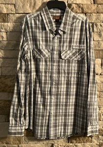 Northwest Territory Button Up Long Sleeve Men’s Fishing Shirt Grey Plaid Small ~ - Picture 1 of 5