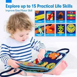 Baby Busy Board Montessori Sensory Toy for Toddler Early Educational Sensory Toy - Picture 1 of 14