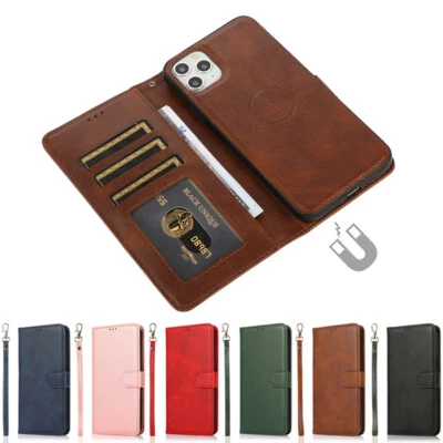 Removable Wallet Case Leather Flip Cover for iPhone 16e/15/14/13/12/11 XR X SE 8 - Image 1 of 4