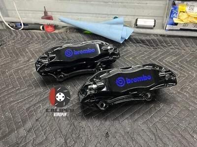 Juego de frenos de pinza delanteros con recubrimiento en polvo negro Acura TL tipo S 2004-2008 Foto 1 de 4