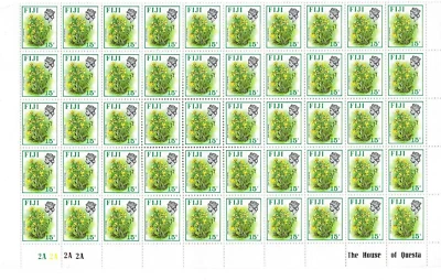 1971 Fiji Postage Stamps Mint Half Sheet of 15 cent Dendrobium tokai MNH - Image 1 of 3