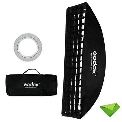 Godox 35x160cm Rectangle Bowens Mount Strip Softbox + Grid For Strobe Flash Head - Image 1 of 4