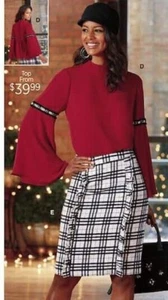 plus size 3X Mother-of-Pearl Top Blouse Red from Monroe and Main new - Picture 1 of 2