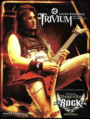 Trivium Corey Beaulieu Dean Dime Razorback V guitar advertisement ad print - Image 1 of 3
