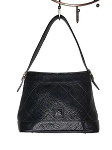 Borsa a tracolla Dooney & Bourke nera pelle ciottoli trapuntata fiorentina zip cuori  - Foto 1 di 22