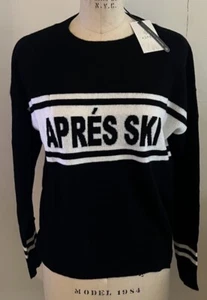 ASPEN Apres’ Ski Black Cashmere Sweater size L or XL NWT Resort - Picture 1 of 4