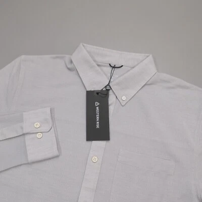 Western Rise Slim Fit Limitless Merino Wool Button Down Shirt Wicking Smoke - Image 1 of 4