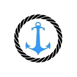 Boat Anchor Round Rope Nautical Theme Vinyl Decal-Pick Your Colors - Picture 1 of 8
