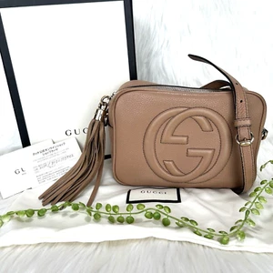 GUCCI SOHO Disco Crossbody Bag Brown Leather Purse w/box - Picture 1 of 22