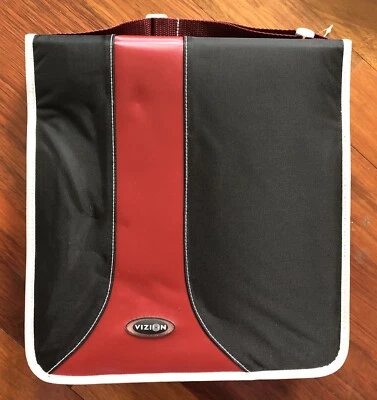 VTG Y2K 128 CD Video Game DVD Holder Carrier Travel Case Blk/Red NEW Box - Image 1 of 4