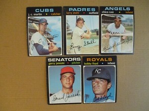 5-1971 Topps Hi # Cards(JC MARTIN/LARRY STAHL/CHICO RUIZ/GERRY JANESKI/BOB FLOYD