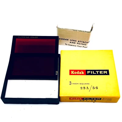 MINT NOS Unused Kodak Wratten B-Glass 3x3 75mm Filter 23A 56 Dark Burnt Orange - Image 1 of 4