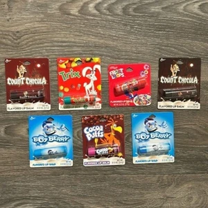 Halloween Cereal Lip Balm Count Chocula Boo Berry Cocoa Puffs Froot Loops Trix - Picture 1 of 9